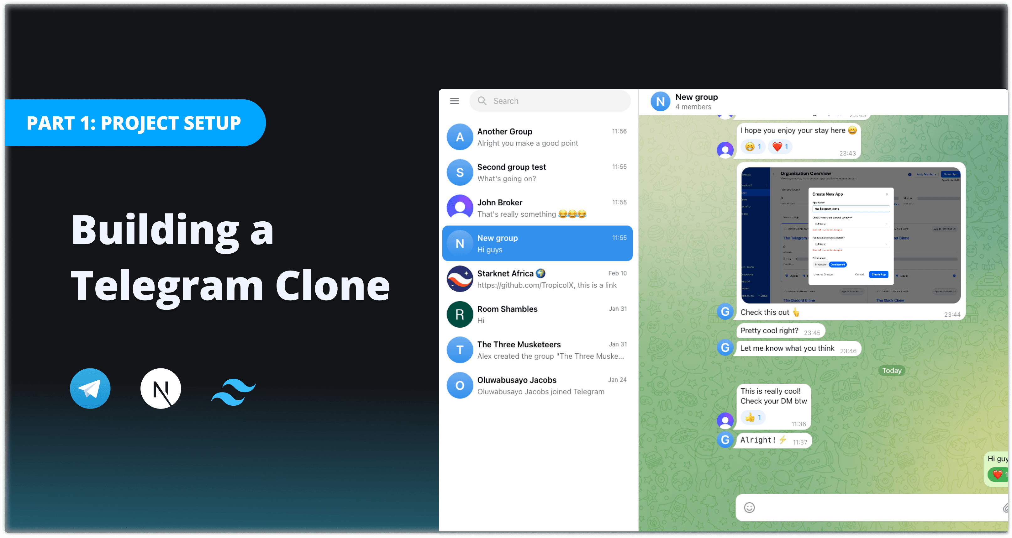 Building a Telegram Clone with Next.js and TailwindCSS