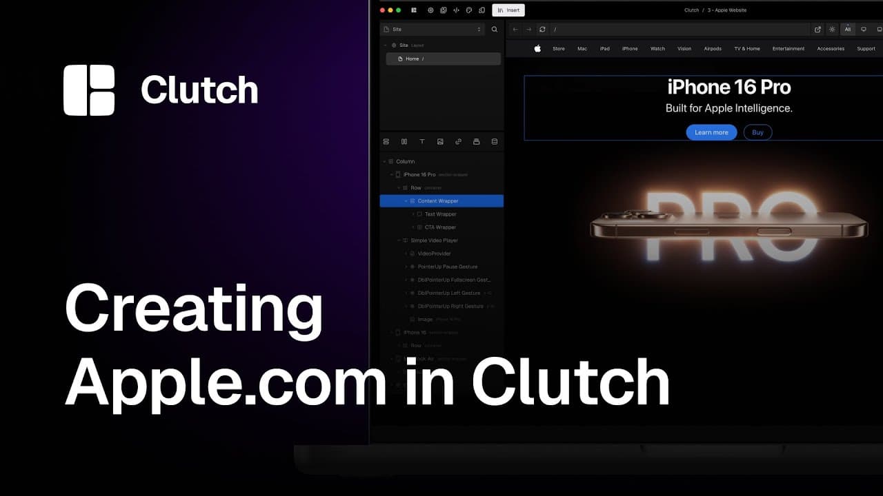 Creating Apple's Website In Clutch